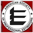 American Society of Professional Estimators red, white, and black logo